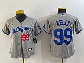 Women's Los Angeles Dodgers #99 Joe Kelly Number Grey With Los Stitched Cool Base Nike Jerseys,baseball caps,new era cap wholesale,wholesale hats