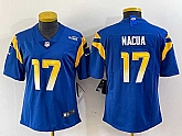 Women's Los Angeles Rams #17 Puka Nacua 2022 Blue Vapor Limited Stitched Jersey