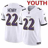 Youth Baltimore Ravens #22 Derrick Henry White 2023 F.U.S.E. Jersey Dzhi,baseball caps,new era cap wholesale,wholesale hats