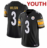 Youth Pittsburgh Steelers #3 Russell Wilson Black Vapor Untouchable Limited Jersey Dzhi