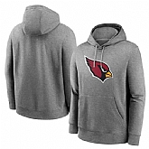 Men's Arizona Cardinals Heather Gray Primary Logo Long Sleeve Hoodie T-Shirt,baseball caps,new era cap wholesale,wholesale hats