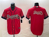 Men's Atlanta Braves Red Team Big Logo City Connect Cool Base Stitched Baseball Jersey