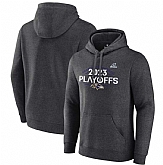 Men's Baltimore Ravens Heather Charcoal 2023 Playoffs Fleece Pullover Hoodie,baseball caps,new era cap wholesale,wholesale hats