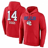 Men's Buffalo Bills #14 Stefon Diggs Red Team Wordmark Player Name & Number Pullover Hoodie,baseball caps,new era cap wholesale,wholesale hats
