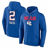 Men's Buffalo Bills #2 Tyler Bass Blue Team Wordmark Player Name & Number Pullover Hoodie,baseball caps,new era cap wholesale,wholesale hats
