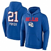 Men's Buffalo Bills #21 Jordan Poyer Blue Team Wordmark Player Name & Number Pullover Hoodie,baseball caps,new era cap wholesale,wholesale hats
