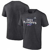 Men's Buffalo Bills Heather Charcoal 2023 Playoffs T-Shirt,baseball caps,new era cap wholesale,wholesale hats