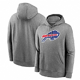 Men's Buffalo Bills Heather Gray Primary Logo Long Sleeve Hoodie T-Shirt,baseball caps,new era cap wholesale,wholesale hats
