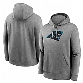 Men's Carolina Panthers Heather Gray Primary Logo Long Sleeve Hoodie T-Shirt