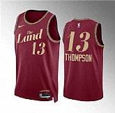 Men's Cleveland Cavaliers #13 Tristan Thompson Wine 2023-24 City Edition Stitched Jersey Dzhi