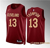 Men's Cleveland Cavaliers #13 Tristan Thompson Wine Icon Edition Stitched Jersey Dzhi