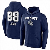 Men's Dallas Cowboys #88 CeeDee Lamb Navy Team Wordmark Player Name & Number Pullover Hoodie,baseball caps,new era cap wholesale,wholesale hats