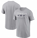 Men's Dallas Cowboys Gray 2023 Playoffs Iconic T-Shirt,baseball caps,new era cap wholesale,wholesale hats