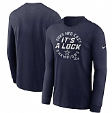 Men's Dallas Cowboys Navy 2023 NFC East Division Champions Locker Room Trophy Collection Long Sleeve T-Shirt,baseball caps,new era cap wholesale,wholesale hats