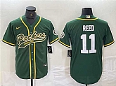 Men's Green Bay Packers #11 Jayden Reed Green Cool Base Stitched Baseball Jersey