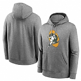 Men's Green Bay Packers Heather Gray Primary Logo Long Sleeve Hoodie T-Shirt