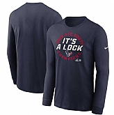 Men's Houston Texans Navy 2023 AFC South Division Champions Locker Room Trophy Collection Long Sleeve T-Shirt,baseball caps,new era cap wholesale,wholesale hats