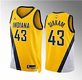 Men's Indiana Pacers #43 Pascal Siakam Yelllow Statement Edition Stitched Basketball Jersey Dzhi