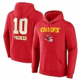 Men's Kansas City Chiefs #10 Isiah Pacheco Red Wordmark Player Name & Number Pullover Hoodie,baseball caps,new era cap wholesale,wholesale hats