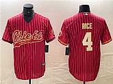 Men's Kansas City Chiefs #4 Rashee Rice Red Cool Base Stitched Baseball Jersey,baseball caps,new era cap wholesale,wholesale hats