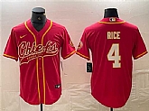 Men's Kansas City Chiefs #4 Rashee Rice Red Cool Base Stitched Baseball Jerseys,baseball caps,new era cap wholesale,wholesale hats
