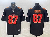 Men's Kansas City Chiefs #87 Travis Kelce Black Fashion Vapor Limited Stitched Jersey
