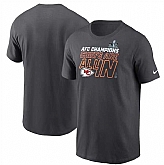 Men's Kansas City Chiefs Anthracite 2023 AFC Champions Locker Room Trophy Collection Tall T-Shirt,baseball caps,new era cap wholesale,wholesale hats