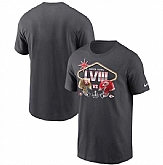 Men's Kansas City Chiefs vs. San Francisco 49ers Super Bowl LVIII Anthracite Matchup T-Shirt