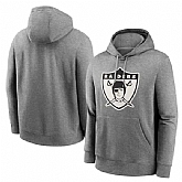 Men's Las Vegas Raiders Heather Gray Primary Logo Long Sleeve Hoodie T-Shirt