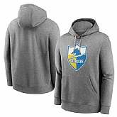 Men's Los Angeles Chargers Heather Gray Primary Logo Long Sleeve Hoodie T-Shirt