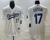 Men's Los Angeles Dodgers #17 Shohei Ohtani Number White Stitched Cool Base Nike Jersey,baseball caps,new era cap wholesale,wholesale hats