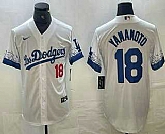 Men's Los Angeles Dodgers #18 Yoshinobu Yamamoto Number White 2021 City Connect Cool Base Stitched Jersey,baseball caps,new era cap wholesale,wholesale hats