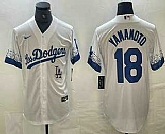 Men's Los Angeles Dodgers #18 Yoshinobu Yamamoto White 2021 City Connect Cool Base Stitched Jerseys,baseball caps,new era cap wholesale,wholesale hats