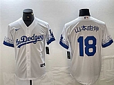 Men's Los Angeles Dodgers #18 Yoshinobu Yamamoto White City Connect Cool Base Stitched Jersey,baseball caps,new era cap wholesale,wholesale hats