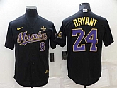 Men's Los Angeles Dodgers Front #8 Back #24 Kobe Bryant Black 'Mamba' Throwback With KB Patch Cool Base Stitched Jersey,baseball caps,new era cap wholesale,wholesale hats
