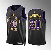Men's Los Angeles Lakers #20 Dylan Windler Black 2023-24 City Edition Stitched Basketball Jersey Dzhi