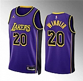 Men's Los Angeles Lakers #20 Dylan Windler Purple Statement Edition Stitched Basketball Jersey Dzhi