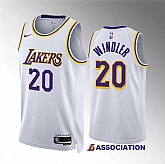 Men's Los Angeles Lakers #20 Dylan Windler White Association Edition Stitched Basketball Jersey Dzhi