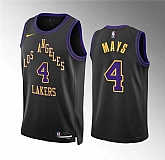 Men's Los Angeles Lakers #4 Skylar Mays Black 2023-24 City Edition Stitched Basketball Jersey Dzhi,baseball caps,new era cap wholesale,wholesale hats