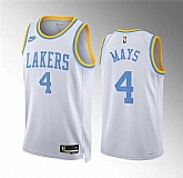 Men's Los Angeles Lakers #4 Skylar Mays White Classic Edition Stitched Basketball Jersey Dzhi,baseball caps,new era cap wholesale,wholesale hats