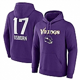 Men's Minnesota Vikings #17 K.J. Osborn Purple Team Wordmark Player Name & Number Pullover Hoodie,baseball caps,new era cap wholesale,wholesale hats