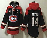 Men's Montreal Canadiens #14 Nick Suzuki Navy Blue Ageless Must Have Lace Up Pullover Hoodie,baseball caps,new era cap wholesale,wholesale hats