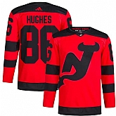 Men's New Jersey Devils #86 Jack Hughes Red 2023-2024 Stadium Series Stitched Jersey Dzhi