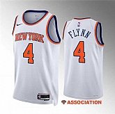 Men's New Yok Knicks #4 Malachi Flynn White Association Edition Stitched Basketball Jersey Dzhi,baseball caps,new era cap wholesale,wholesale hats