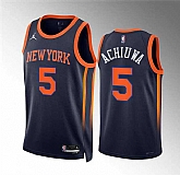Men's New Yok Knicks #5 Precious Achiuwa Navy Statement Edition Stitched Basketball Jersey Dzhi,baseball caps,new era cap wholesale,wholesale hats
