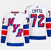 Men's New York Rangers #72 Filip Chytil White 2024 Stadium Series Stitched Jersey Dzhi