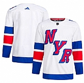 Men's New York Rangers Blank White 2024 Stadium Series Stitched Jersey Dzhi