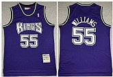 Men's Sacramento Kings Purple #55 Jason Williams 1998-99 Throwback Stitched NBA Jersey