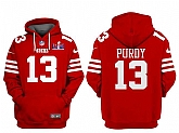 Men's San Francisco 49ers #13 Brock Purdy Red Super Bowl LVIII Alternate Pullover Hoodie