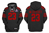 Men's San Francisco 49ers #23 Christian McCaffrey Black Super Bowl LVIII Alternate Pullover Hoodie,baseball caps,new era cap wholesale,wholesale hats